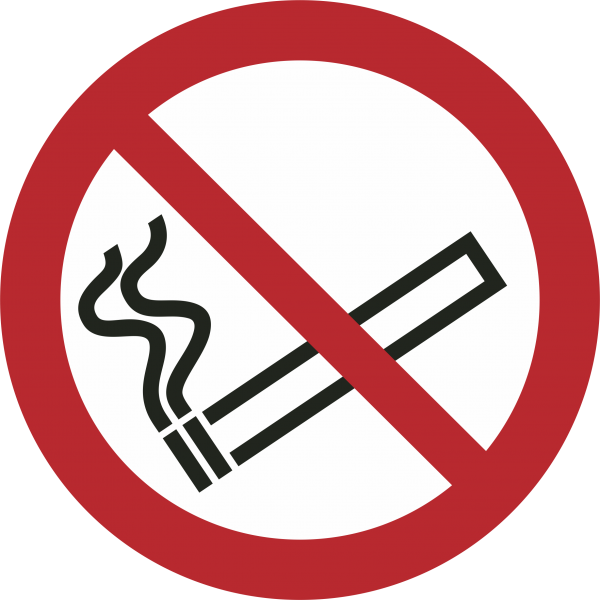 Verbotseichen P002 Rauchen verboten nach DIN ISO 7010 - 12,5mm ( VPE 100 Stück )